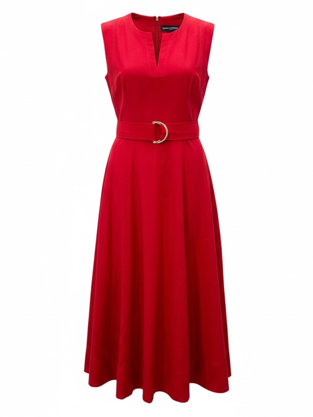 KARL LAGERFELD Paris STUNNING red fit & flare sleeveless midi dress size 8